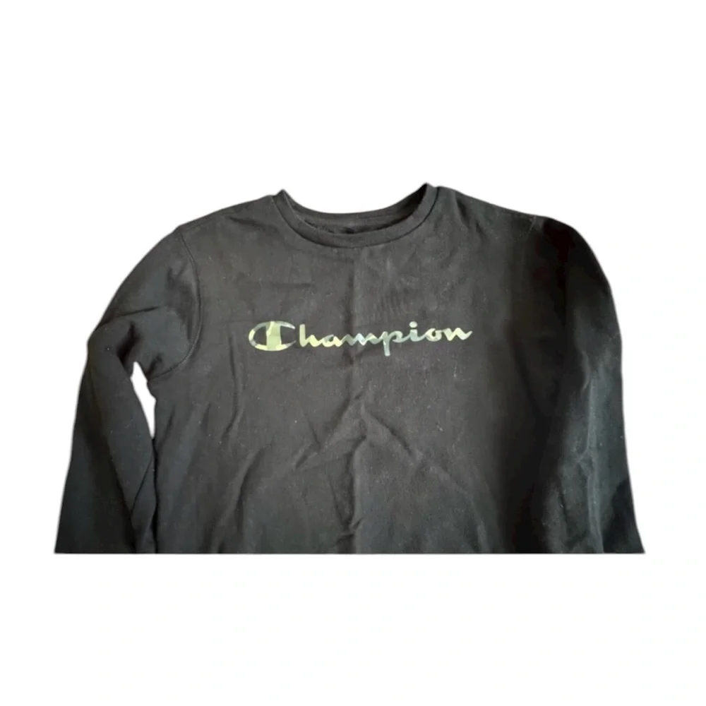 CHAMPION. Sweatshirt Youth Boys Large Black Camouflage Camo Logo
